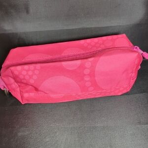 Thirty-One Pink Circle Spirals Pencil or Makeup Pouch new